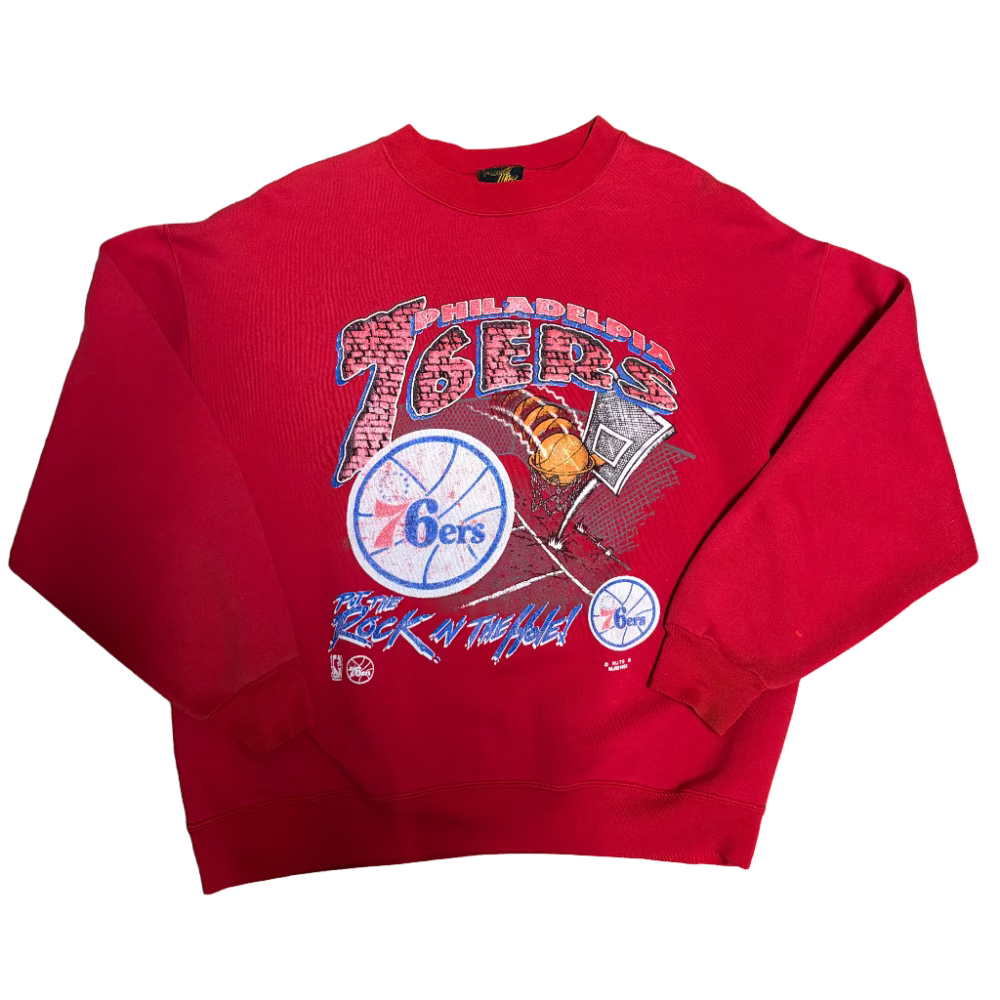 Sixers "Put the Rock in the Hole" Crewneck Sweatshirt Size XL/2X