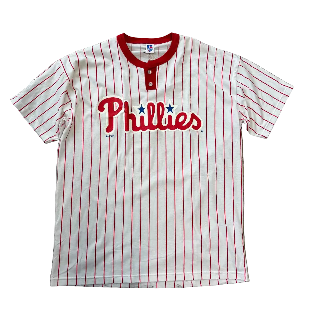 Phillies 2000 Russell Athletic Pinstripe Jersey Shirt Size 2X
