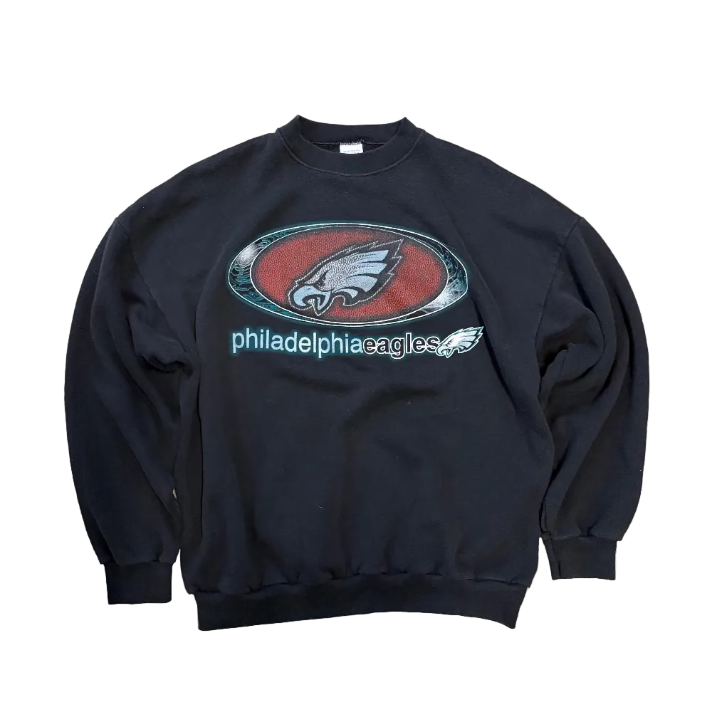 Eagles Logo 7 Black & Midnight Crewneck Sweatshirt Size XL