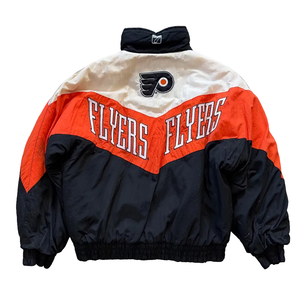 Flyers 90s Logo 7 Vertical Split Jacket Size L Back