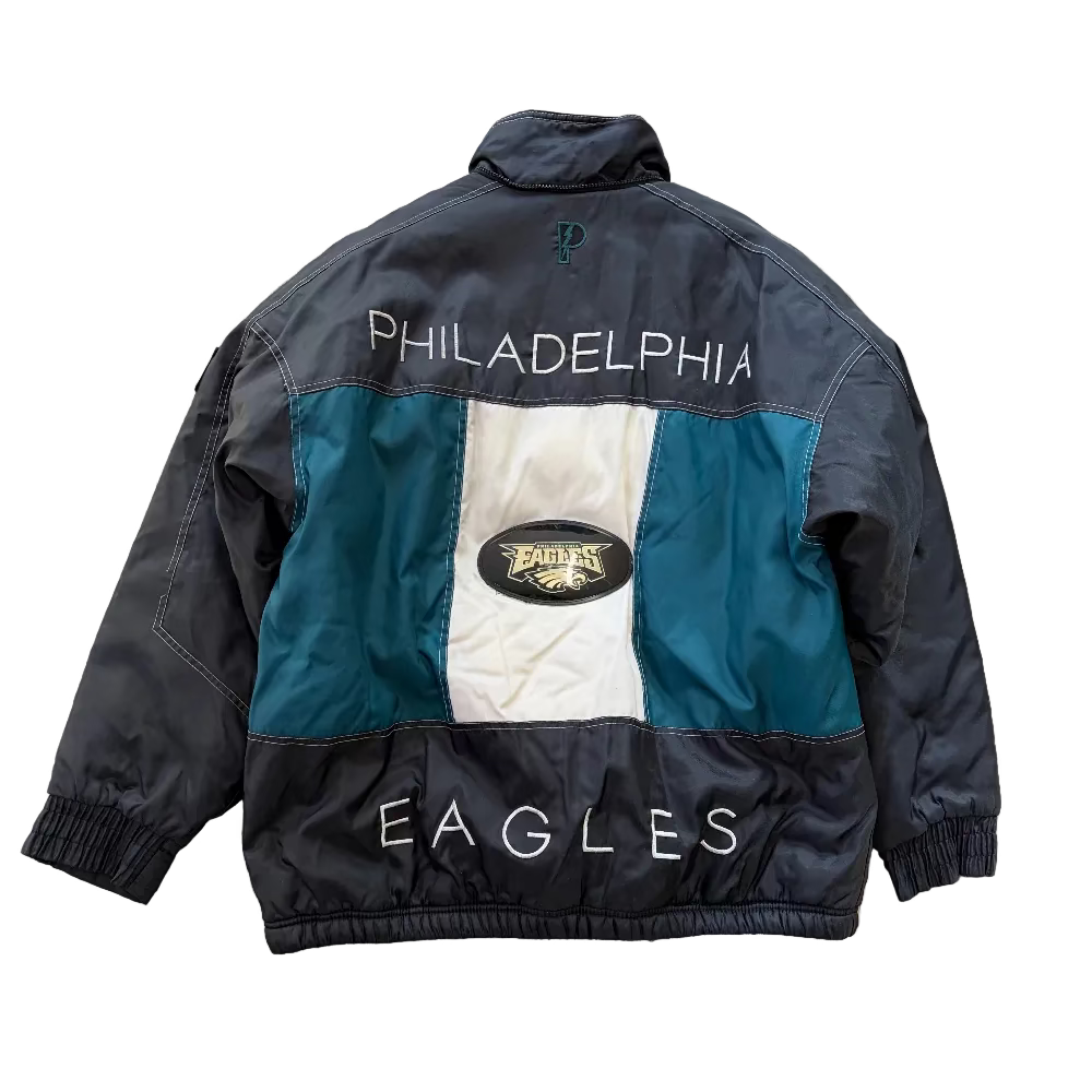Eagles Y2K Pro Player Biker Jacket Size L Back