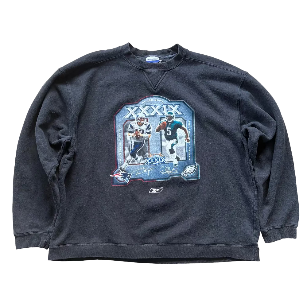Eagles SB39 Brady vs. McNabb Crewneck Reebok Sweatshirt Size 2X