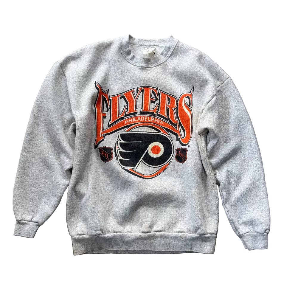 Flyers 90s Ash Gray Parking Lot Crewneck Sweatshirt Size XL