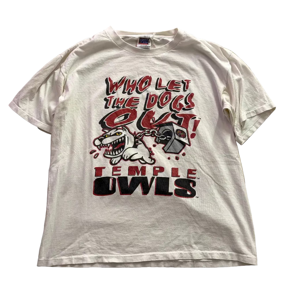 Temple University "Who Let The Dogs Out?" Tee Size L