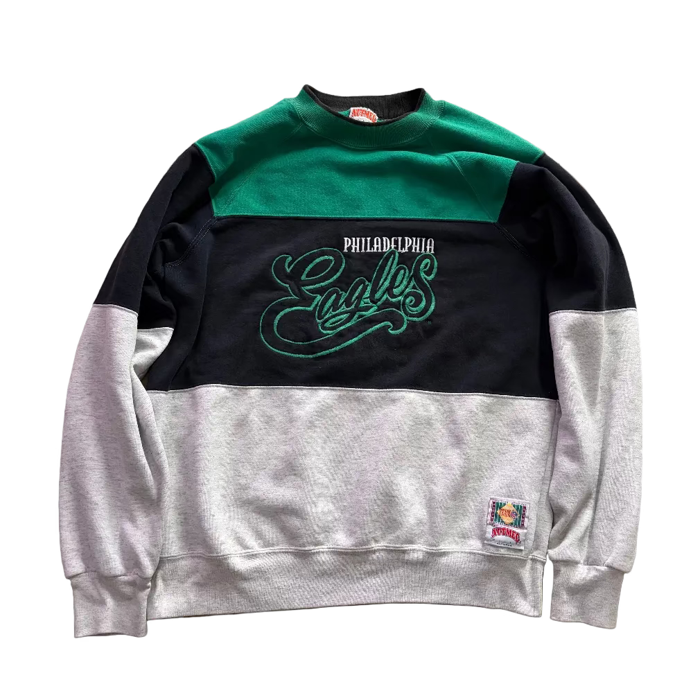 Philadelphia Eagles Kelly Green Color Block Nutmeg Sweatshirt Size L